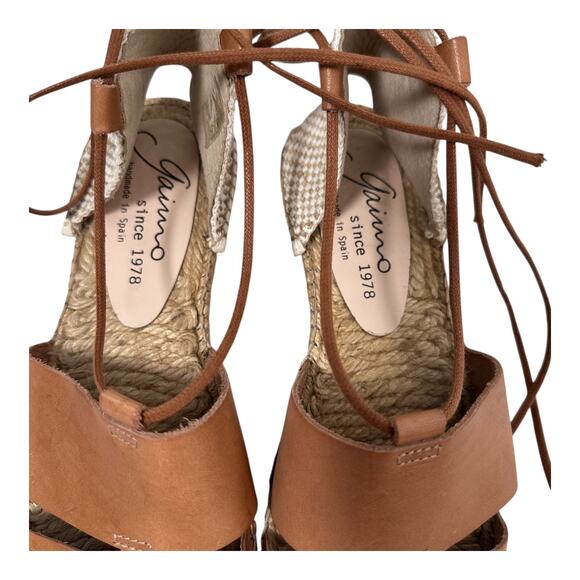 Gaimo, Cammel Leather Espadrille Sandals NEW , Sz 40 - Picture 6 of 12
